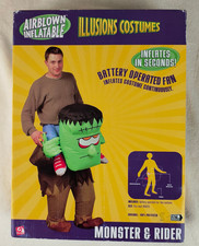 Gemmy Airblown Inflatables Illusions Halloween Costume Monster & Rider Adult NIB picture