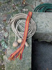 Antique/Vtg Braided Rawhide Lariat Riata Ranch Lasso Rope & Bolas Authentic 🤠picture
