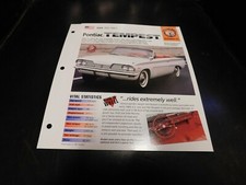 1961-1963 Pontiac Tempest Spec Sheet Brochure Photo Poster 1962 picture