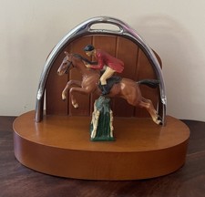Vintage Equestrian Bookends with English Fox Hunters Jumping and Horseshoes picture