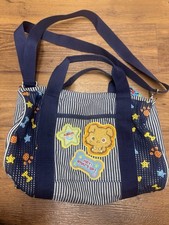 Rare vintage 2003 Sanrio Chibimaru blue-and-white striped handbag embroidered picture