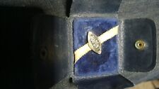 18K White Gold Dupont Employee Lapel Pin Clear Stones 3.12g Jewelry Advertising  picture