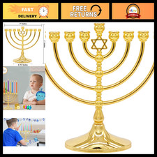 Antique Gold Menorah with Star Design - Full Size 7