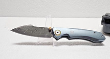 Blade Brigade VG10 Damascus Knife Slate Blue Aluminum Harpoon Blade HardCase picture