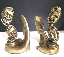 VTG Comedy Tragedy Brass Bookends 6