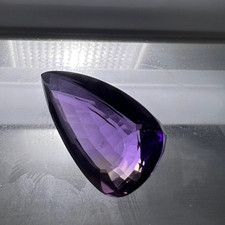 BRAZILIAN AMETHYST 41 CARATS Faceted  Beautiful Rich Color Pear Shape 41 Carats picture