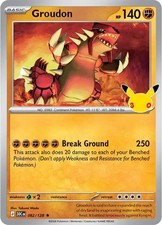 Pokemon 30th Celebrations Groudon Holo 082/128 140 CP TCG English 2026 picture