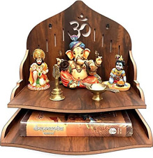 Wooden Wall Mounted Hanging Puja Temple/Wooden Mandir/ Pooja Mandir for Home& Of picture