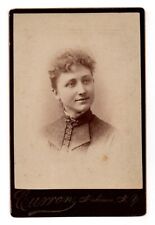 C. 1880s CABINET CARD T.J. CURRAN GORGEOUS YOUNG LADY IND RESS HERKIMER NEW YORK picture
