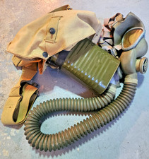 WW2 US Army  Diaphragm Service Gas Mask Hose Bag Pouch WWII Military Very Nice picture