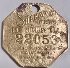 VTG Chicago Illinois John Sexton & Co. Sherman Luxury Tea & Coffee Key Fob picture