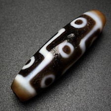 Rare Tibetan Buddhism Agate 9 Eyes Totem Dzi Bead Amulet Necklace Pendant Z141 picture
