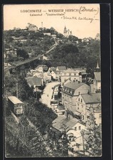 Dresden-Loschwitz, postcard, partial view with Luisenhof and cable car  picture