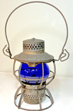 Vintage Dressel Railroad Lantern Blue Adlake Globe Pennsylvania PRR picture