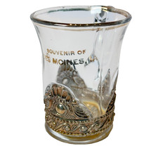 DES MOINES IOWA IA Antique Depression Glass Souvenir TRINKET CUP picture