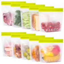 SPLF 10 Pack Stand-Up Reusable Quart Freezer 10 Pack-10 Bags, clear  picture