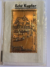 West Germany Echt Kupfer Handmade Vintage Copper Card- Albrecht Dürer House- picture