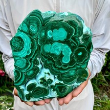 9.47LB Natural Green Malachite Slab Quartz Crystal piece Ore Specimen Healing picture