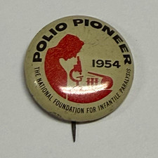 1954 Polio Pioneer Pinback Button - National Foundation for Infantile Paralysis picture