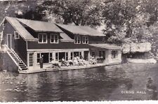 DINING ROOM ON LAKE-SIDE ON MORINUSLODGE, ONTARIO CANADA, VINTAGE POSTCARD picture