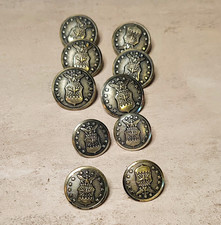 10 Vintage Waterbury Button Co Conn Military Eagle Shield Star Uniform picture