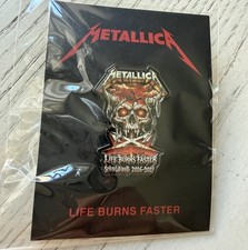 METALLICA PIN THE SPHERE LAS VEGAS LIFE BURNS FASTER SKULL 2026 picture