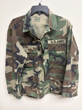 Vintage 1989 US Army M81 Woodland Camo BDU Jacket Small Regular Ranger 7th Inf picture