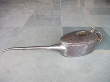 Vintage Big Long Fine Handcrafted Iron Oil Container, Collectible picture