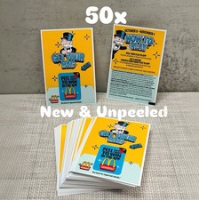McDonald's Monopoly Play-to-Win 50x UnPeeled - 50  NEW Unpeeled 2026 - Genuine picture