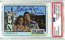 1980 TOPPS Dukes Of Hazzard CATHERINE BACK TOM WOPAT Signed Card PSA/DNA SLABBED picture