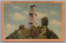 Michigan City Indiana Observation Tower Washington Park Postcard picture