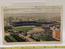 Forbes Field baseball Pittsburgh Schenley Park game postcard linen 1939 picture