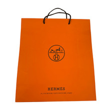 Hermes Large Orange Shopping Gift Bag 16.5 x 18 x 6.5 Designer Packaging picture