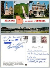 Vintage Postcard Macon Georgia Collage Ocmulgee Mounds City View 1990 picture