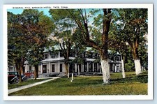 Tate Tennessee TN Postcard Mineral Hill Springs Hotel Building Classic Cars 1920 picture