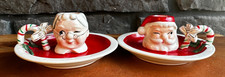 VTG 50s Rare Commodore JAPAN Santa & Mrs Claus Candlestick Holders MCM Christmas picture