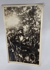 1930’s Sepia Photo-American Soldier Infantry Army Jungle M1 Helmut Rifle Jungle picture
