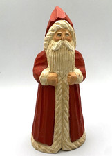 Vtg James Haddon Carved Hand Painted Signed Wood Santa Claus Folk Art Figurine picture