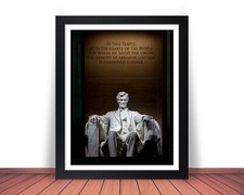 Framed ABRAHAM LINCOLN Memorial Photo Picture CIVIL WAR President 8x10 11x14 W7 picture