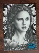 2018 Topps Star Wars Galaxy #19 A Lily Among Thorns Padme Amidala Blue Foil picture