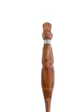 Hand-carved Warrior Head Hand Carved Wooden Letter Opener Tribal 10.75” picture