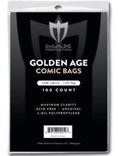 1000 Max Pro Golden Age Comic Book 2 Mil Acid Free Poly Bags 7 5/8 x 10 1/2 picture