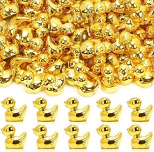 80 Pieces Gold Mini Ducks Figurines, Miniature Ducks Bulk, Resin Little Ducks picture