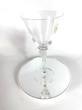 Vintage Christian Dior Crystal Wine Glass Frosted Bow Original Label Signed picture