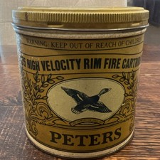Vintage EMPTY Peters Flying Duck 22 Long Riffle Cartridges Tin:  NO AMMO  picture