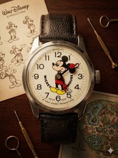 Vintage Bradley Mickey Mouse Swiss Made Mechanical Manual Wind Watch picture