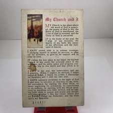 Vintage 1919 My Church And I Postcard / Posted picture
