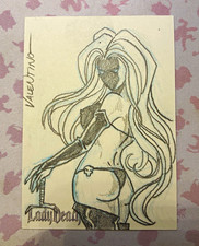 2011 5FINITY Lady Death Jim Valentino Ultra Rare Original Sketch Card Marvel picture