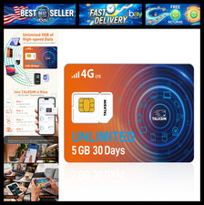 Unlimited Data SIM Card 5GB 30Days Compatible with AT&T and Verizon Network, 5G picture