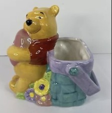 Disney Winnie the Pooh Ceramic Flower Planter FTD Inc Heart Flowers Basket picture